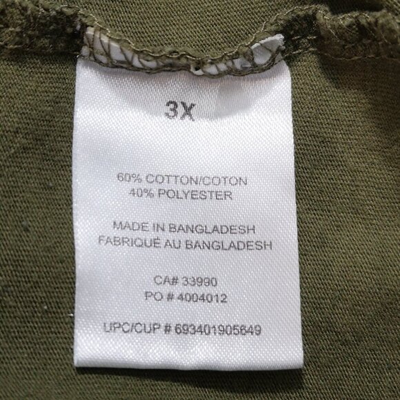 Aerosmith "Let It Rock" Army Green Ladies Size 3X V-neck Short Sleeves T-shirt - Picture 5 of 10